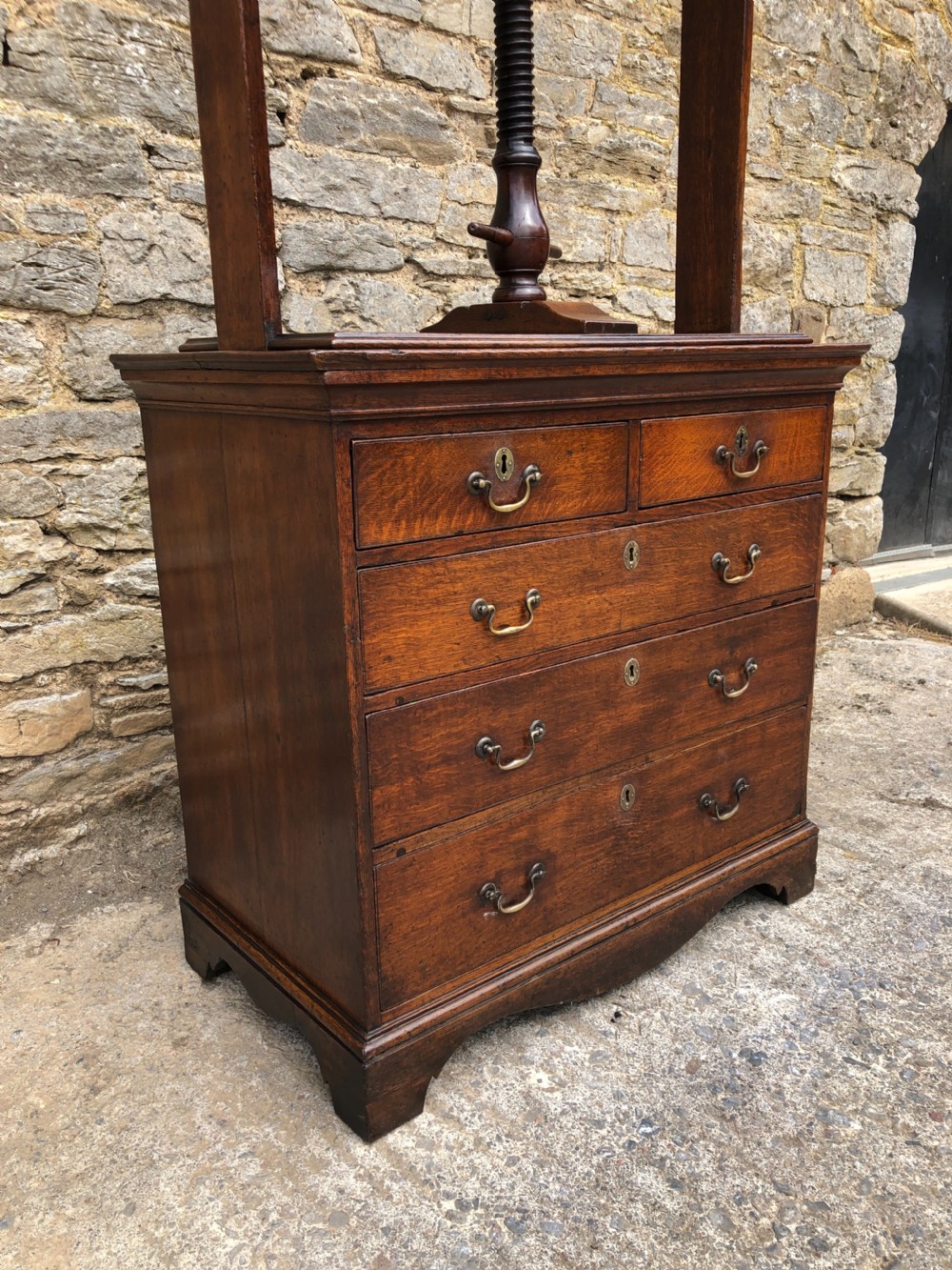 Georgian Oak Linen Press Chest View IV