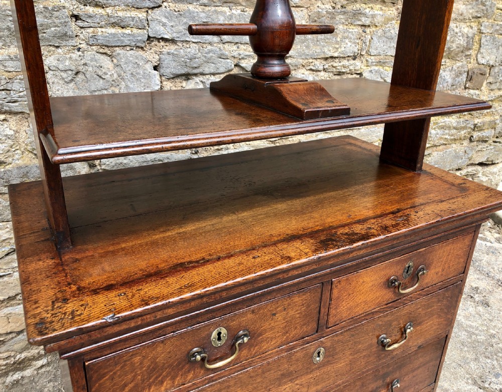 Georgian Oak Linen Press Chest View XI