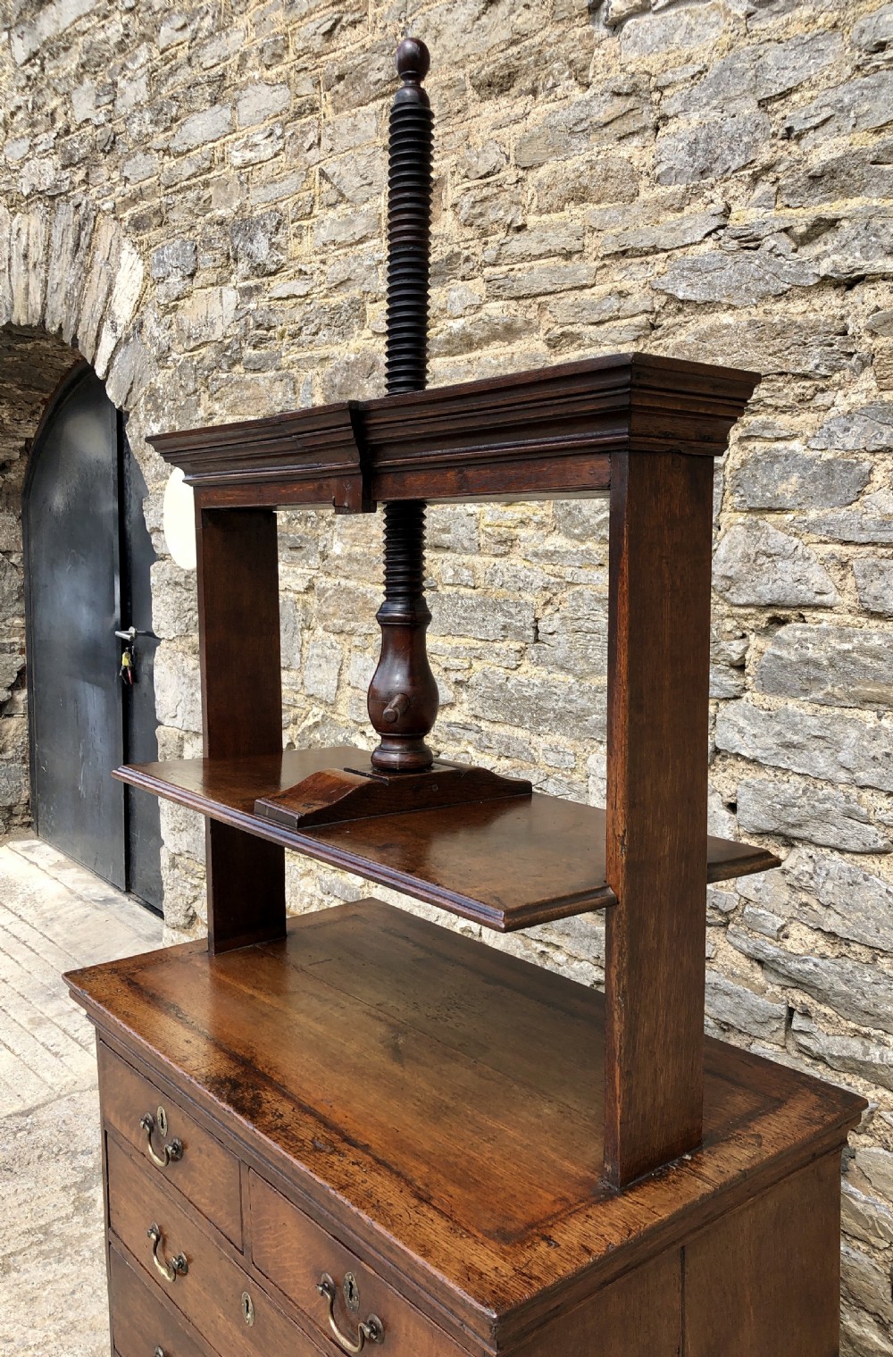 Georgian Oak Linen Press Chest View XIII