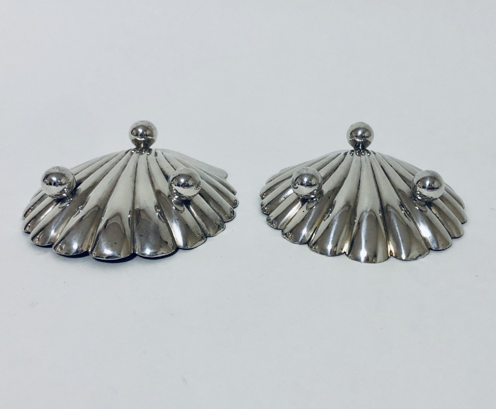 Pair of Victorian Solid Silver Shell Butter Dishes View VI