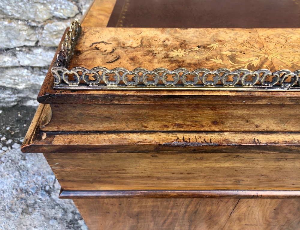 Antique Victorian Burr Walnut Davenport Desk View XV