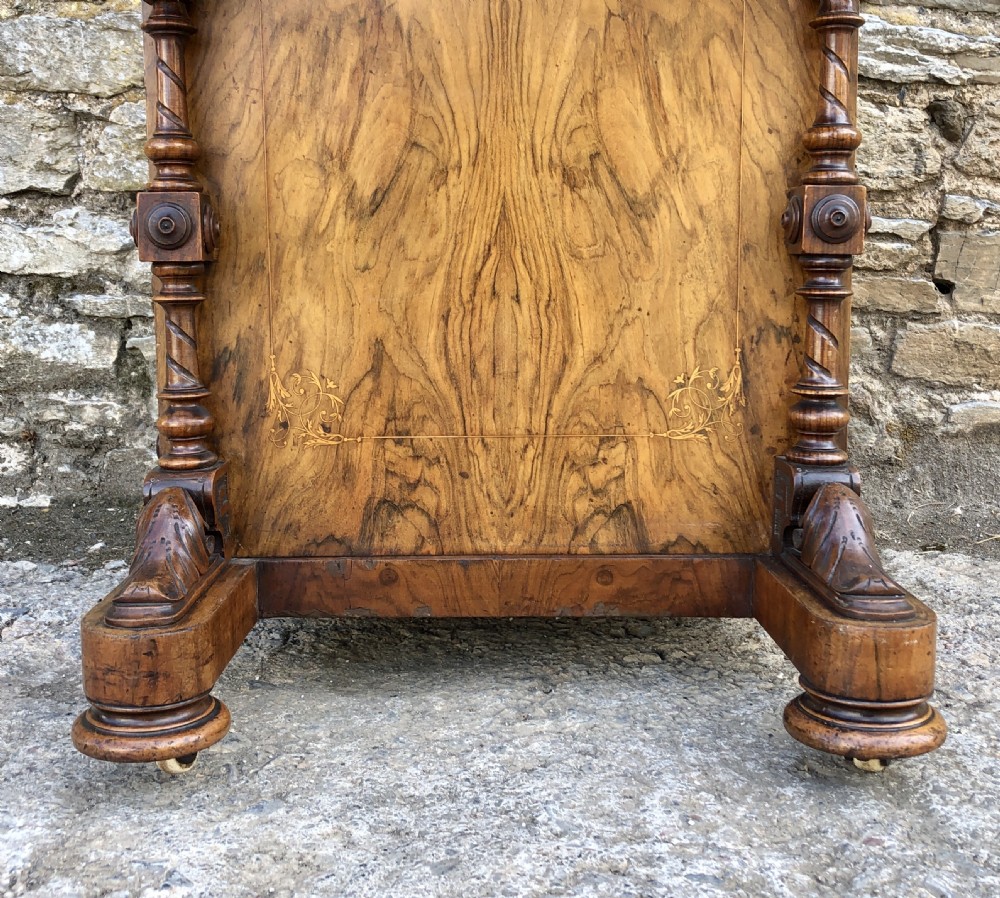 Antique Victorian Burr Walnut Davenport Desk View XXII