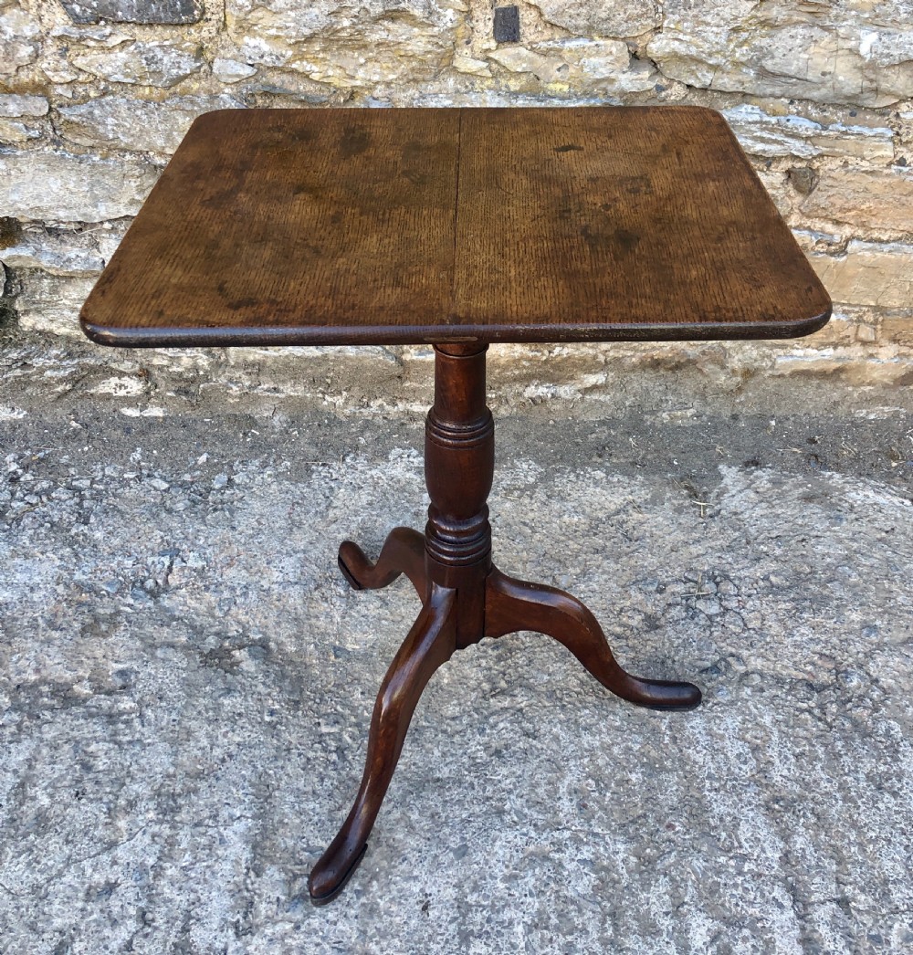 Antique Georgian Oak Tilt Top Occasional Table View V
