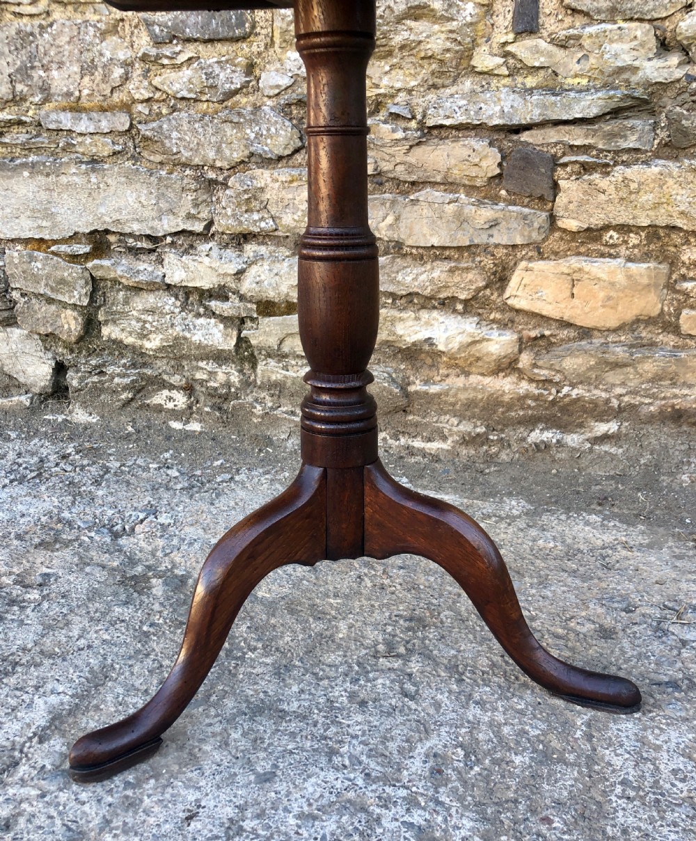 Antique Georgian Oak Tilt Top Occasional Table View VI
