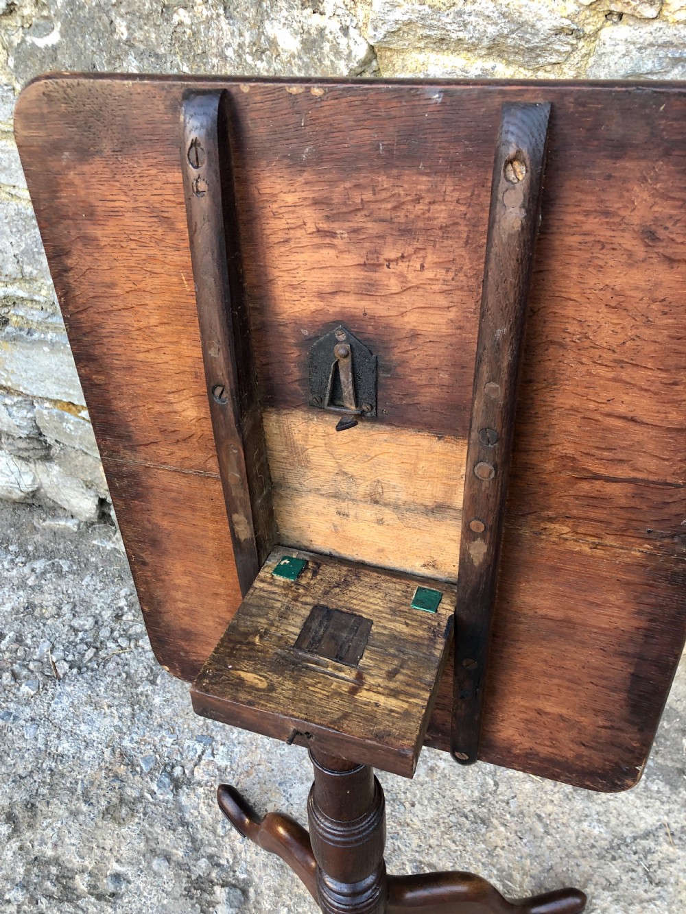 Antique Georgian Oak Tilt Top Occasional Table View IX