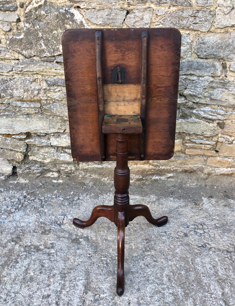 Antique Georgian Oak Tilt Top Occasional Table View X