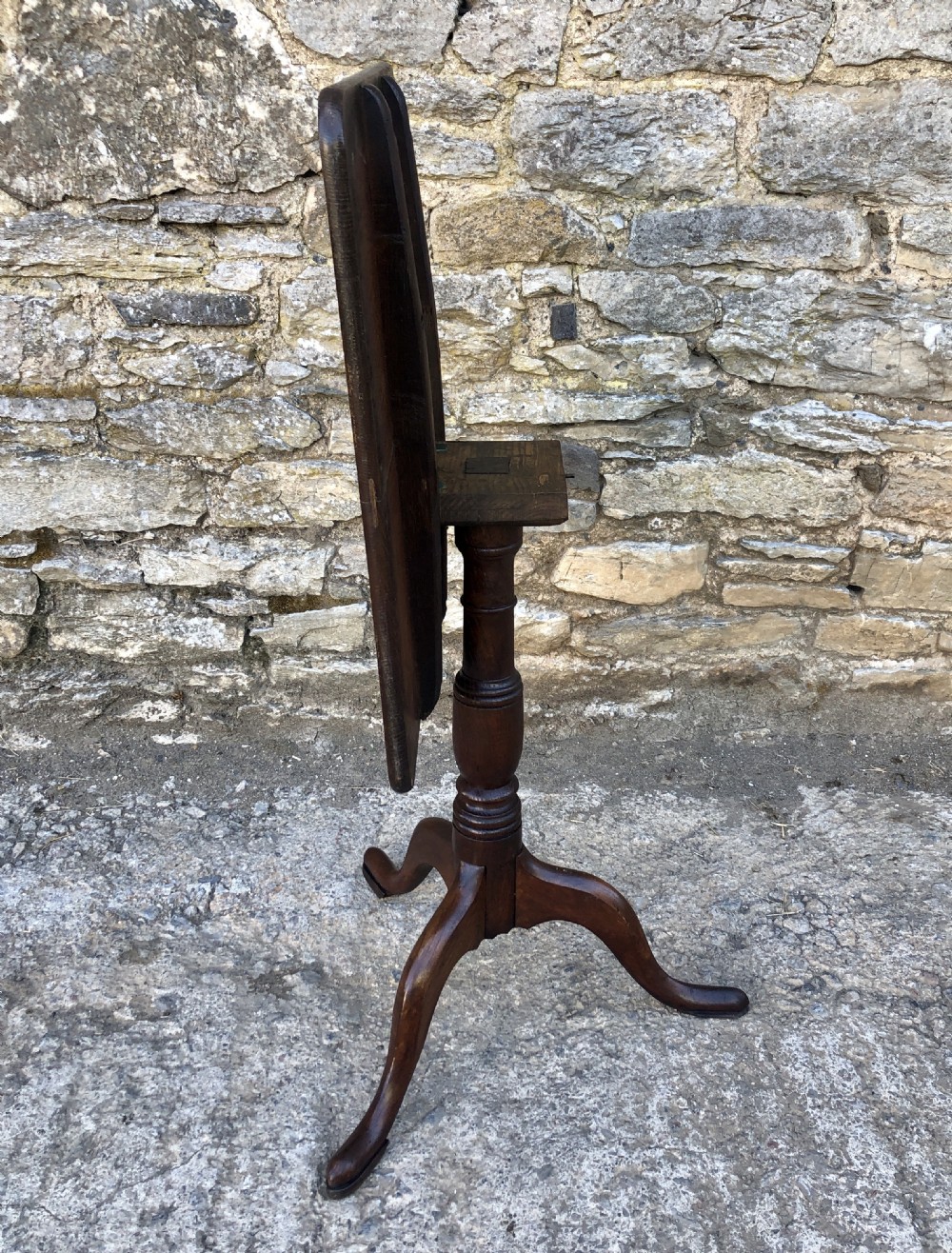 Antique Georgian Oak Tilt Top Occasional Table View XIII