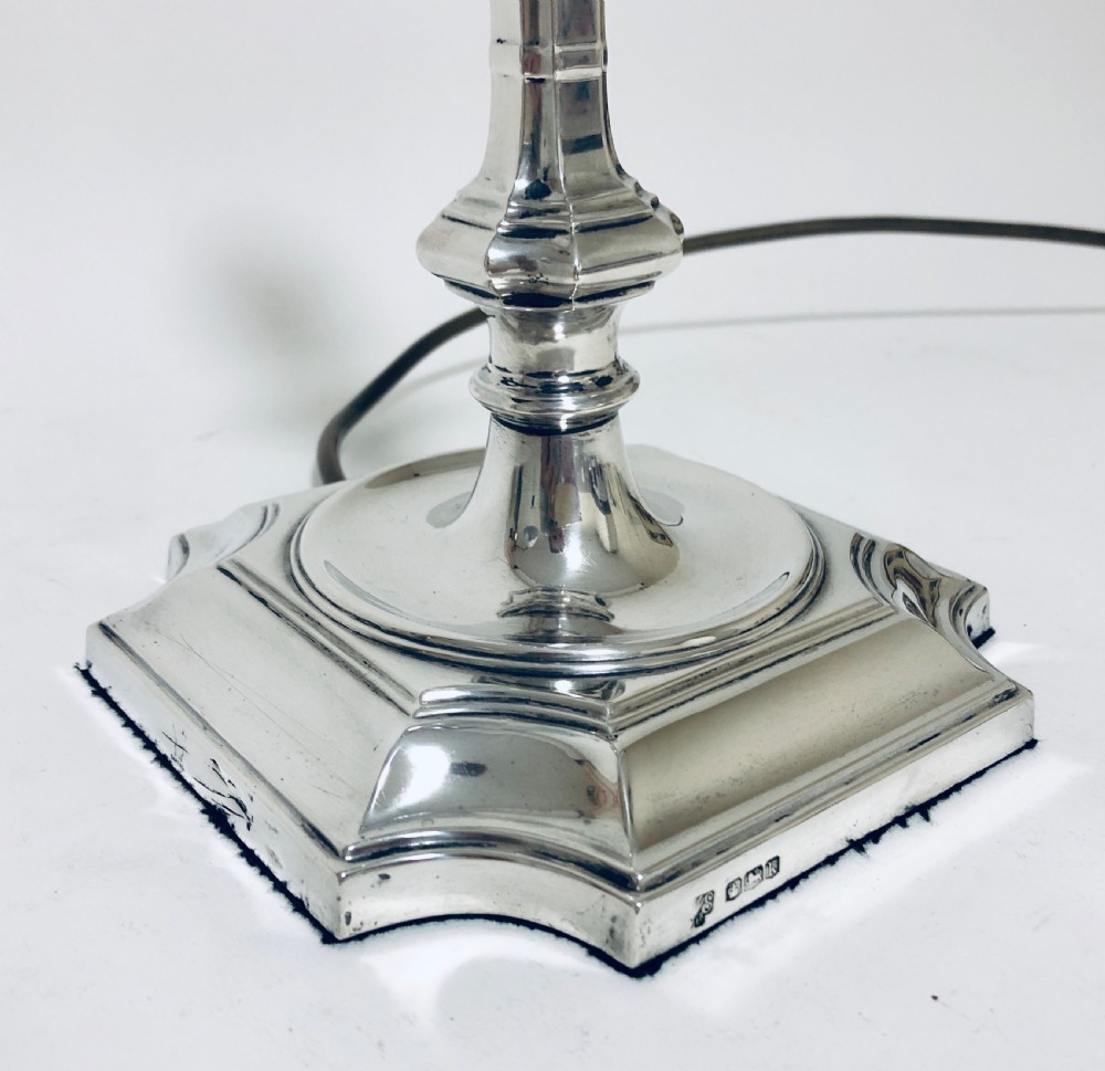 Antique Solid Sterling Silver Table Lamp View IV