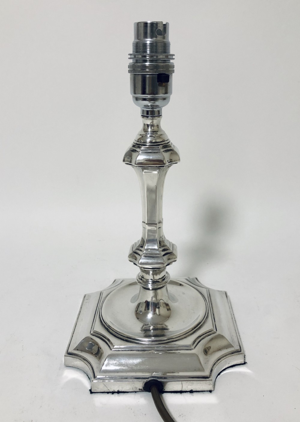 Antique Solid Sterling Silver Table Lamp View VI