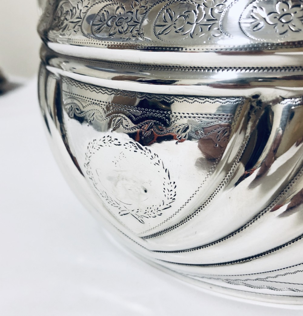 Antique Georgian Solid Silver Sugar Basin Bowl View V