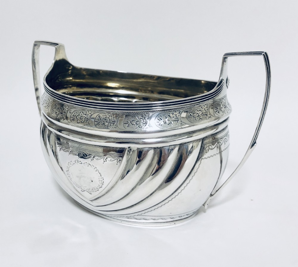 Antique Georgian Solid Silver Sugar Basin Bowl View VI