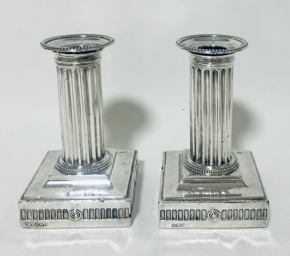 Pair of Antique Victorian Silver Candlesticks