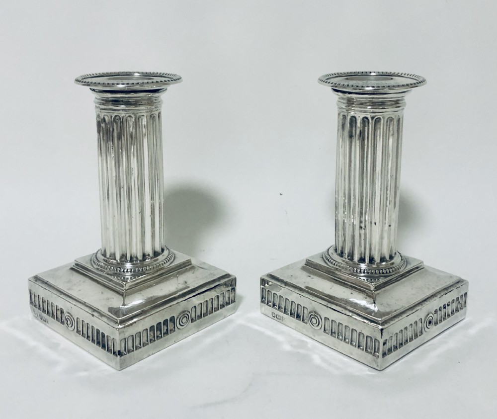 Pair of Antique Victorian Silver Candlesticks View VI