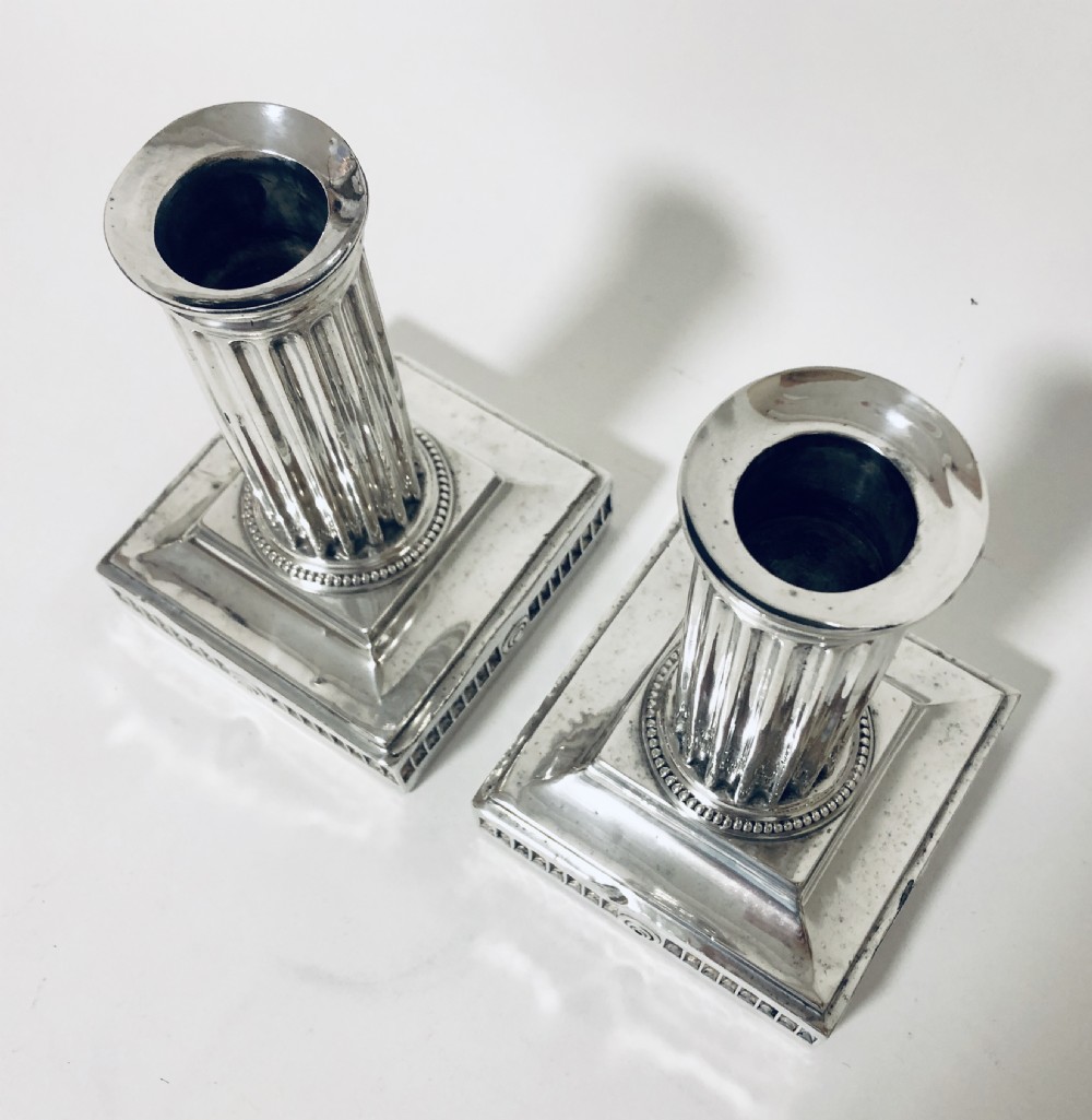 Pair of Antique Victorian Silver Candlesticks View X