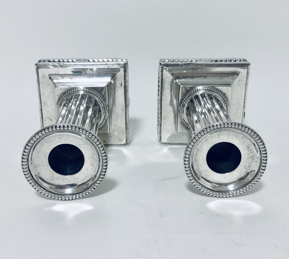 Pair of Antique Victorian Silver Candlesticks View XI
