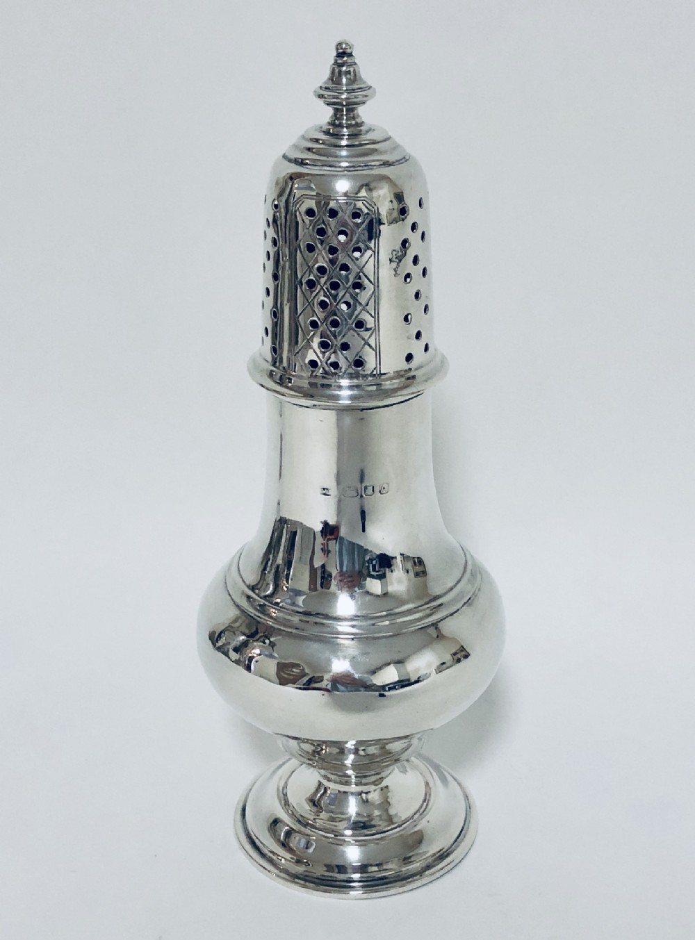 Large Antique Solid Silver Sugar Shaker Caster