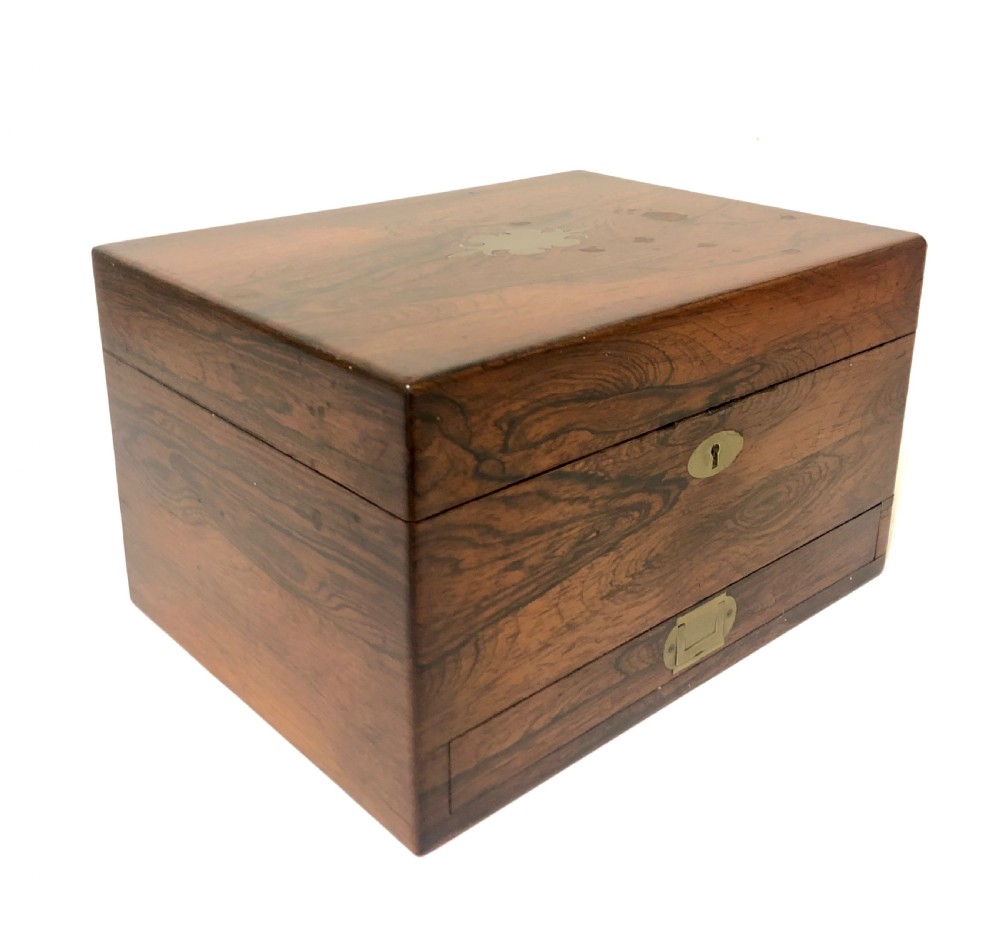 Victorian Rosewood Vanity Box with Silver Plated interior View IV