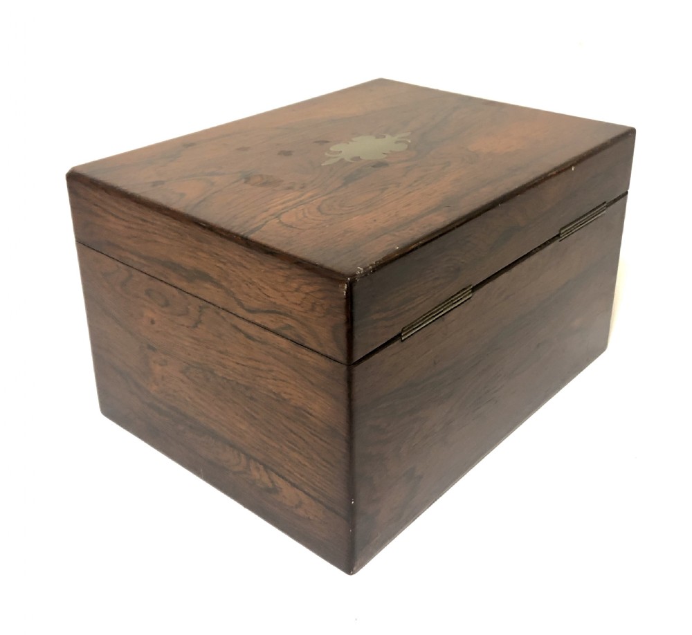 Victorian Rosewood Vanity Box with Silver Plated interior View VI