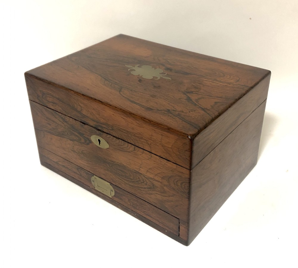 Victorian Rosewood Vanity Box with Silver Plated interior View VII