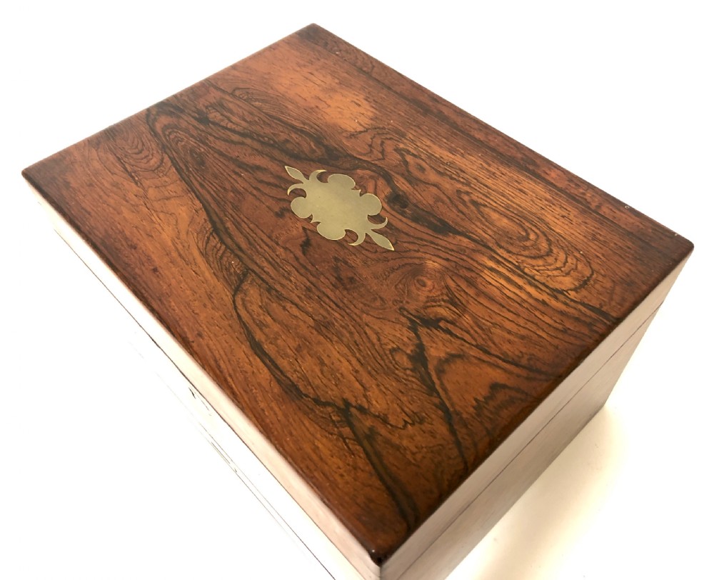 Victorian Rosewood Vanity Box with Silver Plated interior View VIII