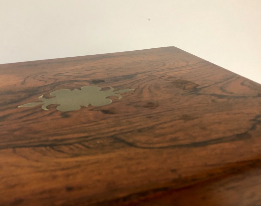 Victorian Rosewood Vanity Box with Silver Plated interior View IX