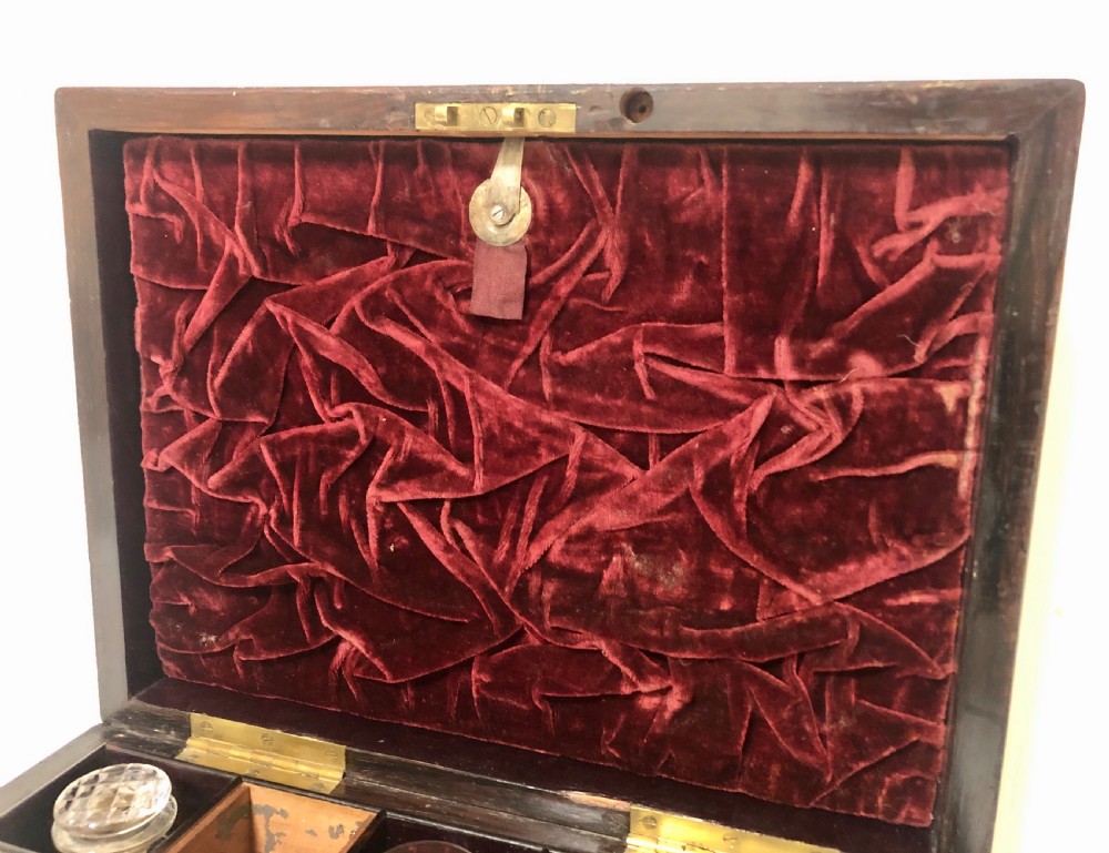 Victorian Rosewood Vanity Box with Silver Plated interior View XVIII