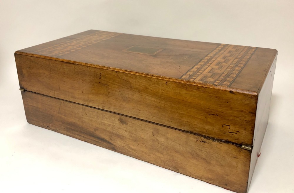 Antique Victorian Tunbridge Ware Writing Slope Box View IV