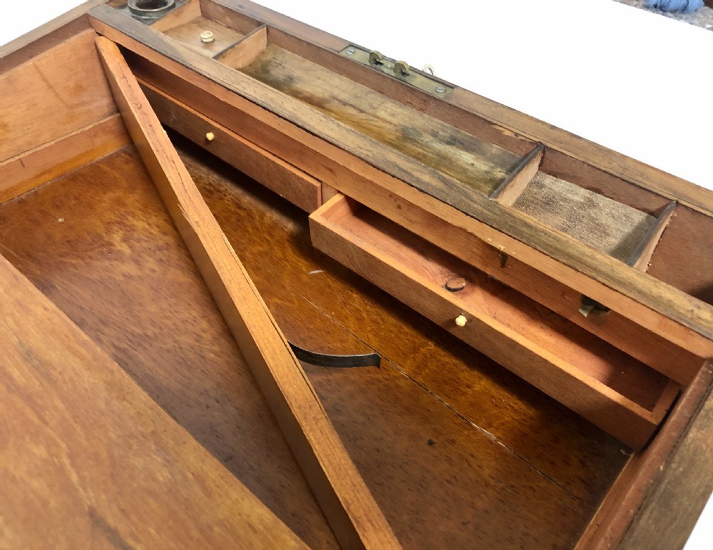 Antique Victorian Tunbridge Ware Writing Slope Box View X
