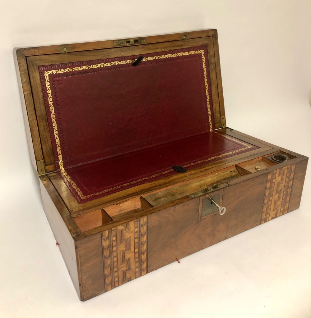 Antique Victorian Tunbridge Ware Writing Slope Box View XIV