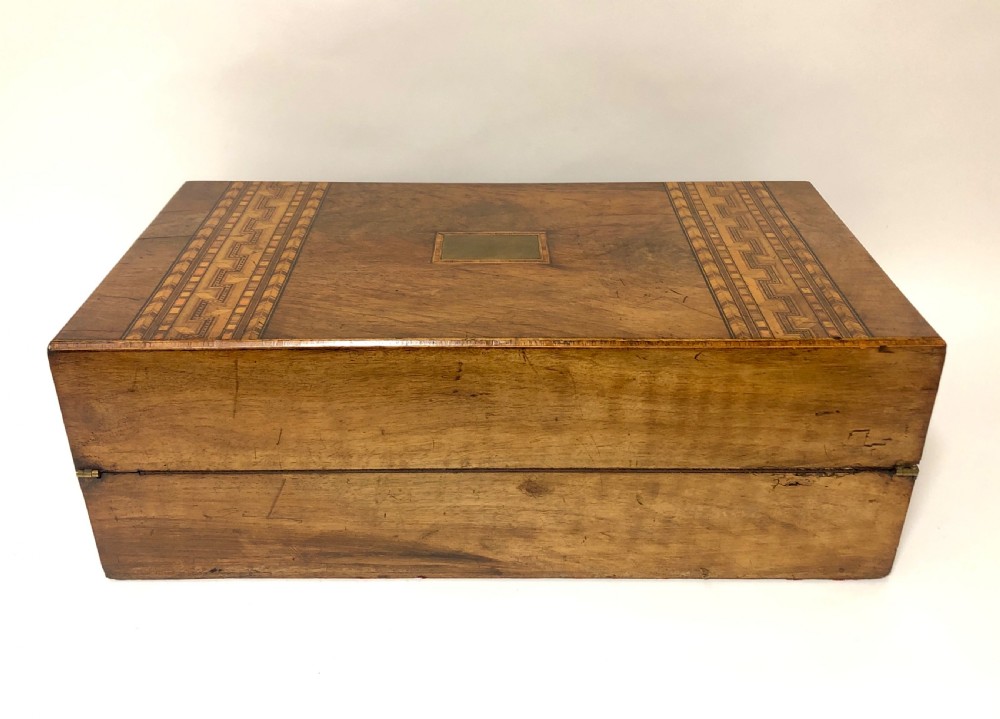 Antique Victorian Tunbridge Ware Writing Slope Box View XVII