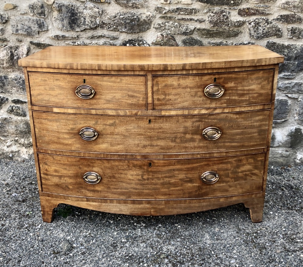 Antique Mahogany Bow Front Chest of Drawers