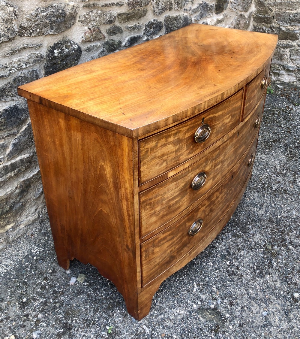 Antique Mahogany Bow Front Chest of Drawers View III
