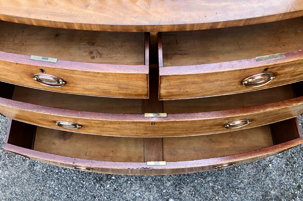 Antique Mahogany Bow Front Chest of Drawers View VII