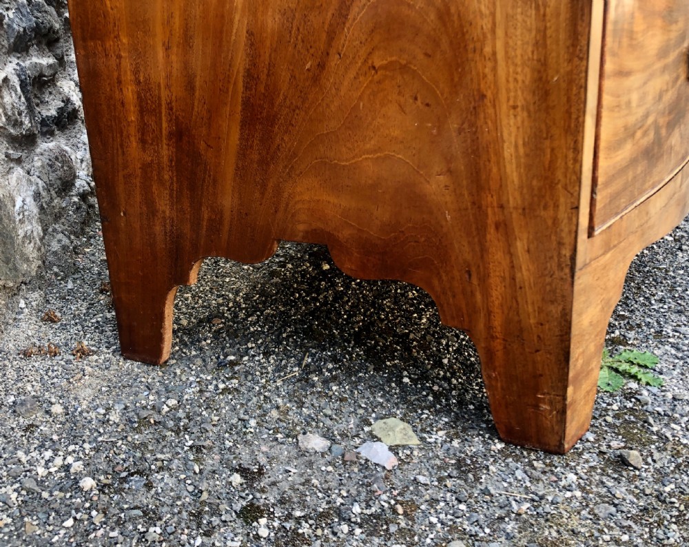 Antique Mahogany Bow Front Chest of Drawers View IX