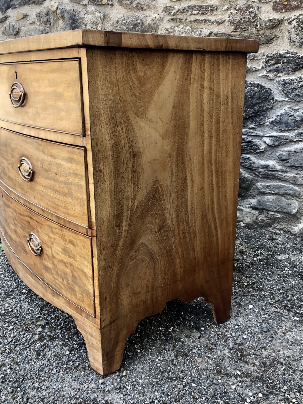 Antique Mahogany Bow Front Chest of Drawers View X