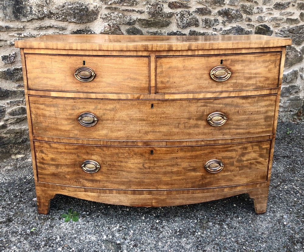 Antique Mahogany Bow Front Chest of Drawers View XII