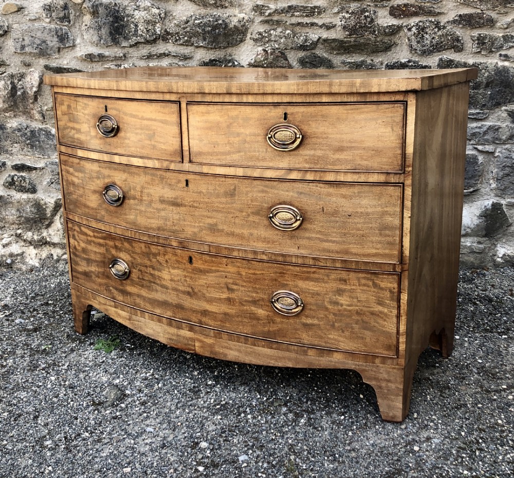 Antique Mahogany Bow Front Chest of Drawers View XV
