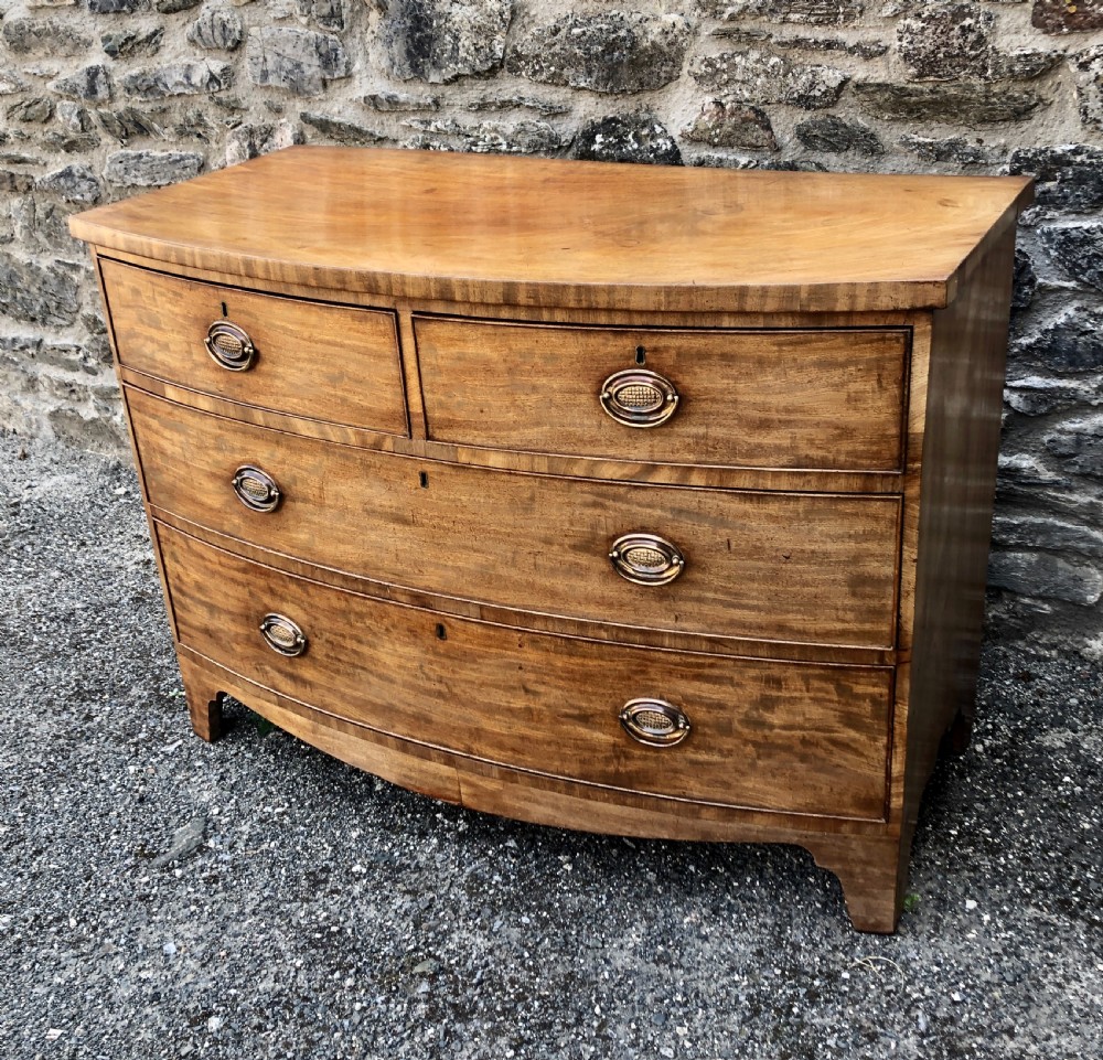 Antique Mahogany Bow Front Chest of Drawers View XVI