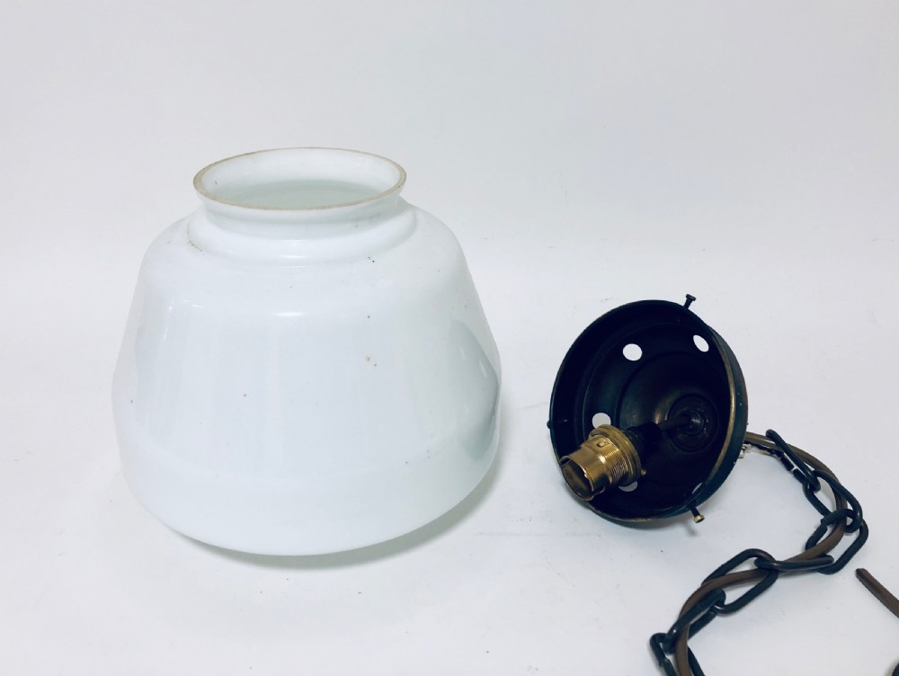 Antique Opaline Glass Pendant Light View VIII