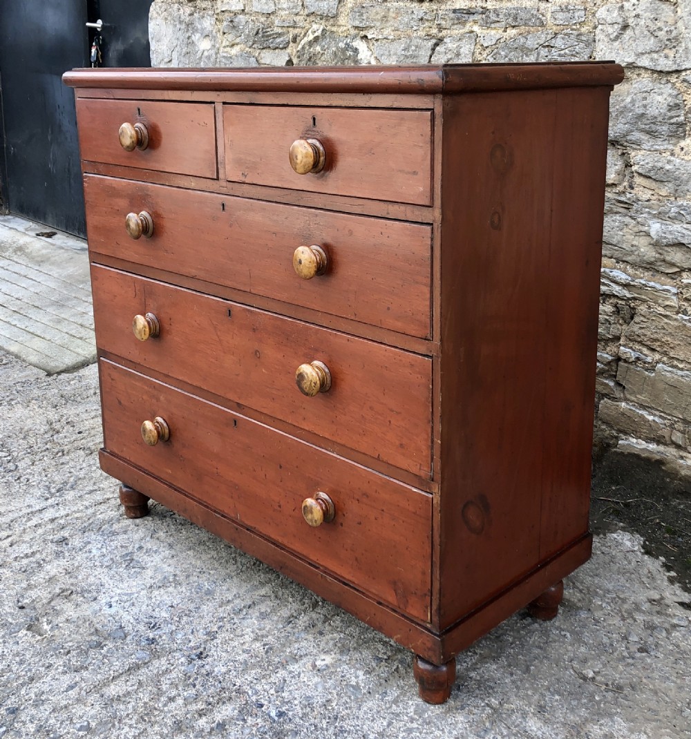 Victorian Pine Chest of Drawers with Original Finish View III