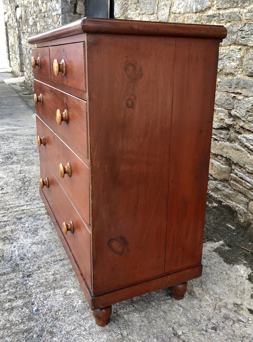 Victorian Pine Chest of Drawers with Original Finish View IV
