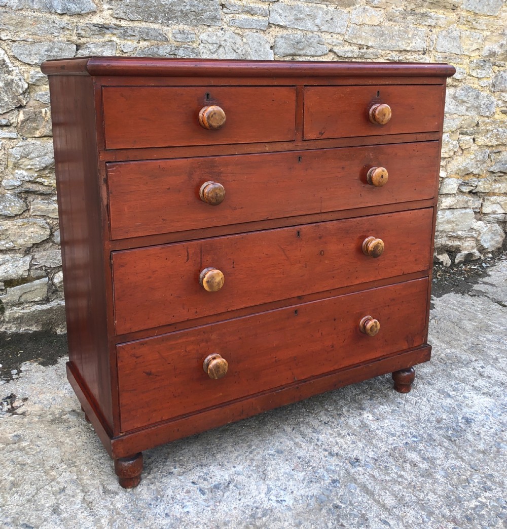 Victorian Pine Chest of Drawers with Original Finish View V