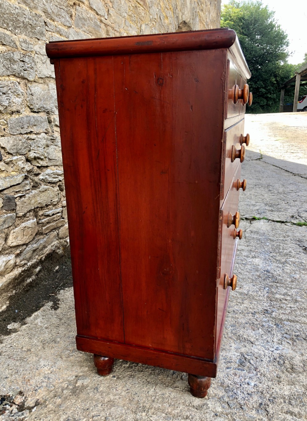 Victorian Pine Chest of Drawers with Original Finish View XI