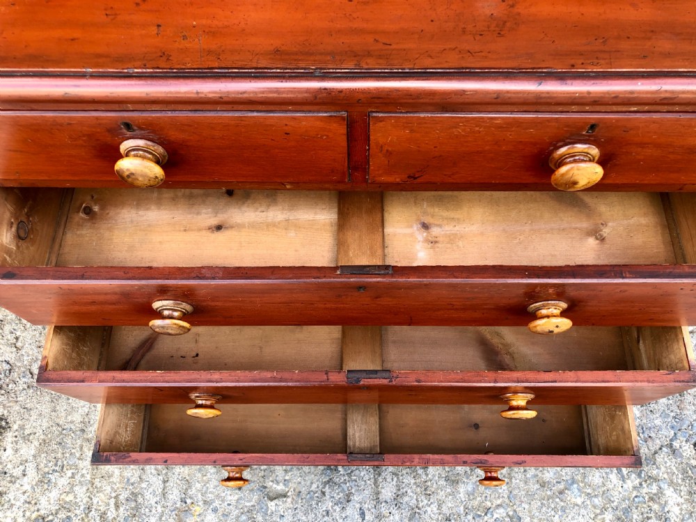 Victorian Pine Chest of Drawers with Original Finish View XV