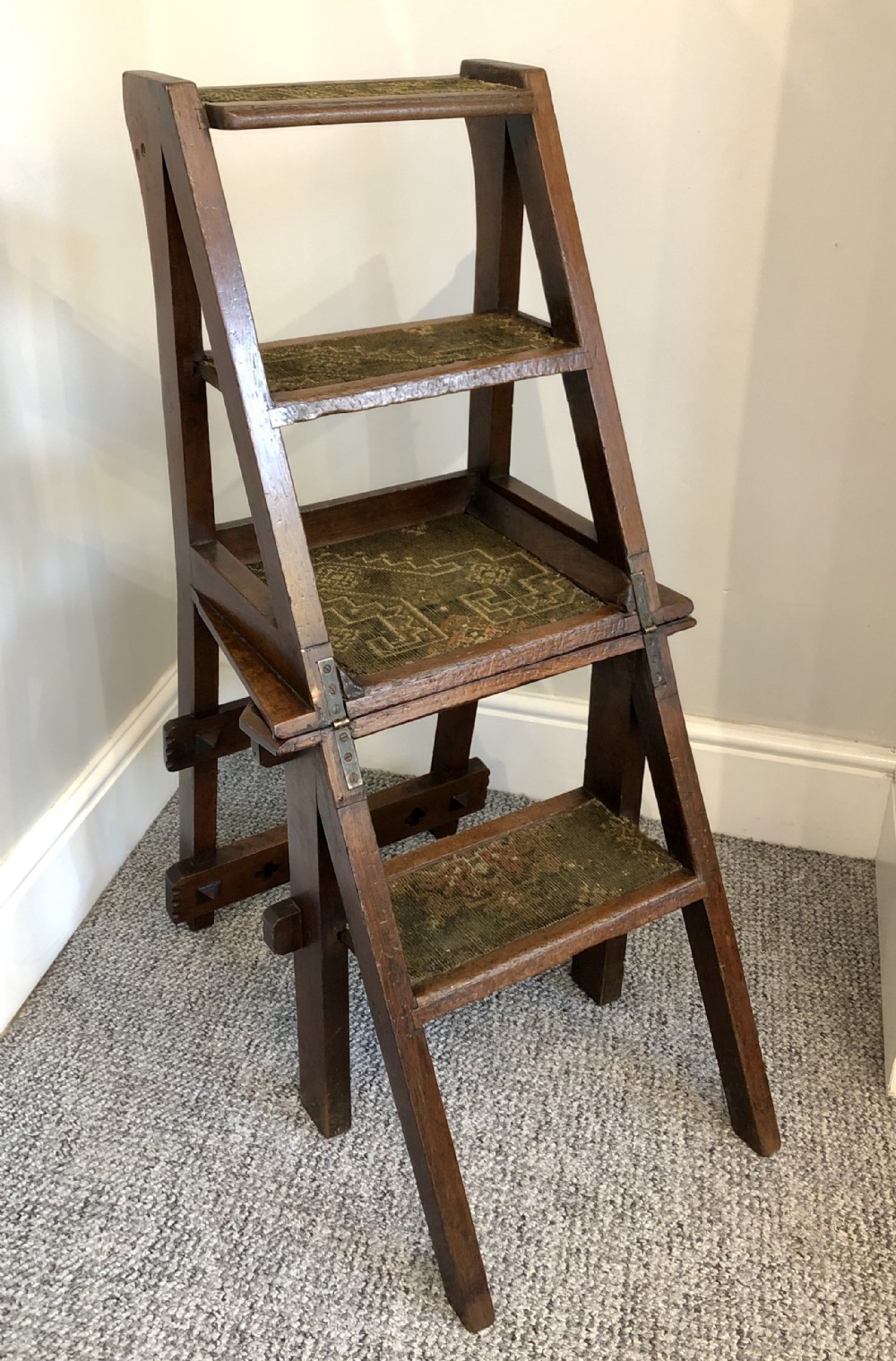 Antique Victorian Mahogany Metamorphic Library Step Chair 