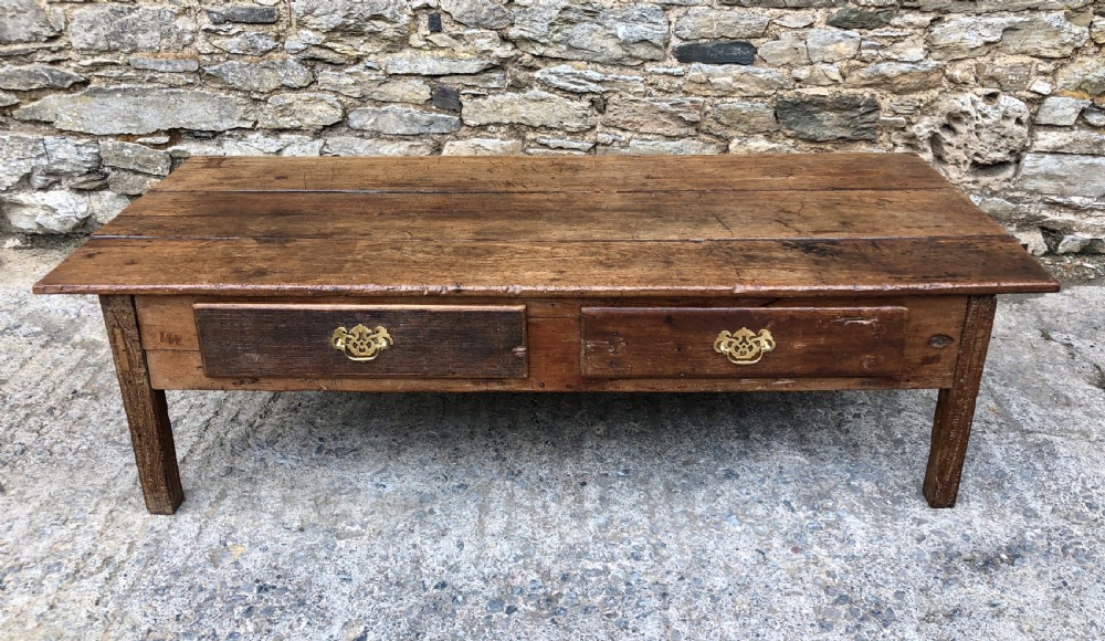 Large Antique 18th Century Oak Farmhouse Coffee Table 