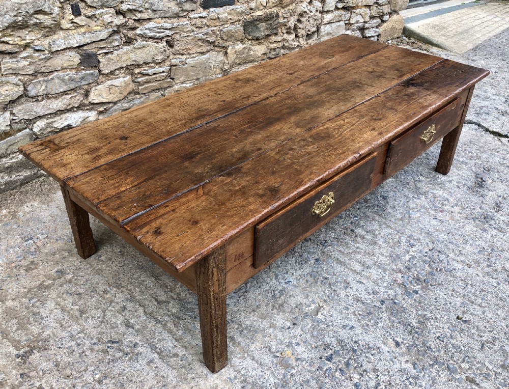 Large Antique 18th Century Oak Farmhouse Coffee Table  View III