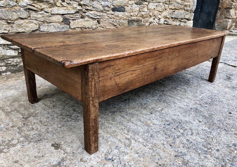Large Antique 18th Century Oak Farmhouse Coffee Table  View VI