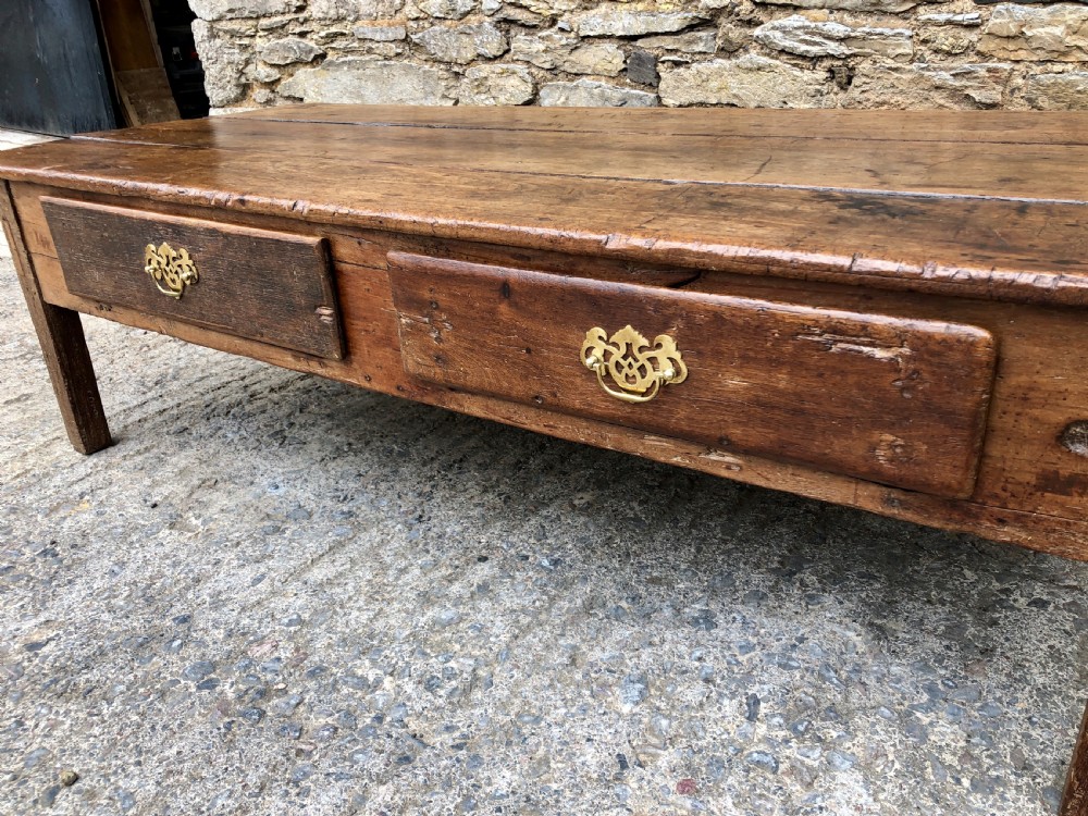 Large Antique 18th Century Oak Farmhouse Coffee Table  View VII