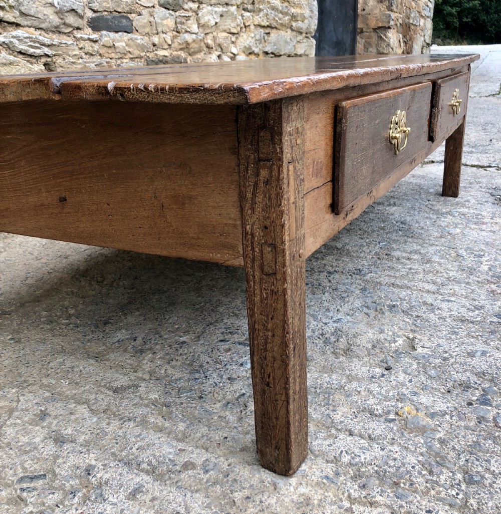 Large Antique 18th Century Oak Farmhouse Coffee Table  View VIII